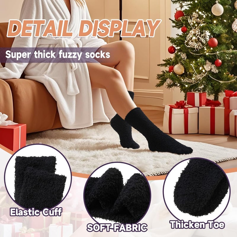 AMENLAN Store Women Fuzzy Slipper Socks Winter Microfiber Soft Cozy Plush Fluffy Socks Warm Comfy Thermal Home Sleeping Socks - Image 3